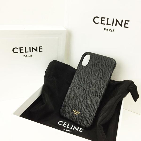 [CELINE] IPHONE X & XS ケース / グレインドラムスキン 10C413BK6.38NO